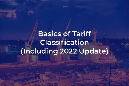 Basics of Tariff Classification