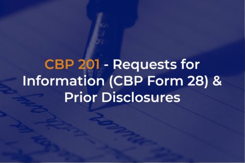 cbp form 28 prior disclosures