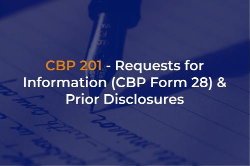 cbp form 28 prior disclosures