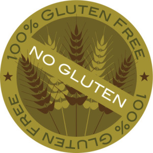 Wheat Stalk 100% Gluten Free Label Vector Illustration