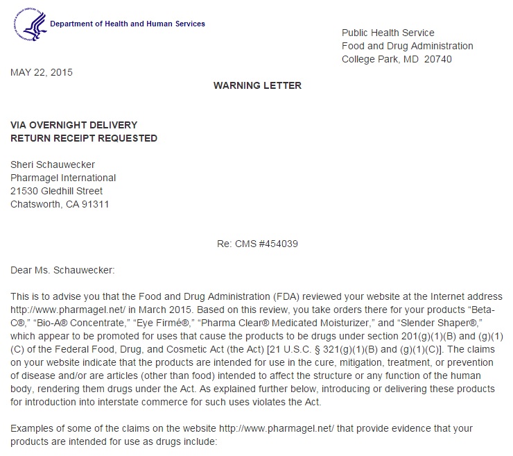 Warning Letter