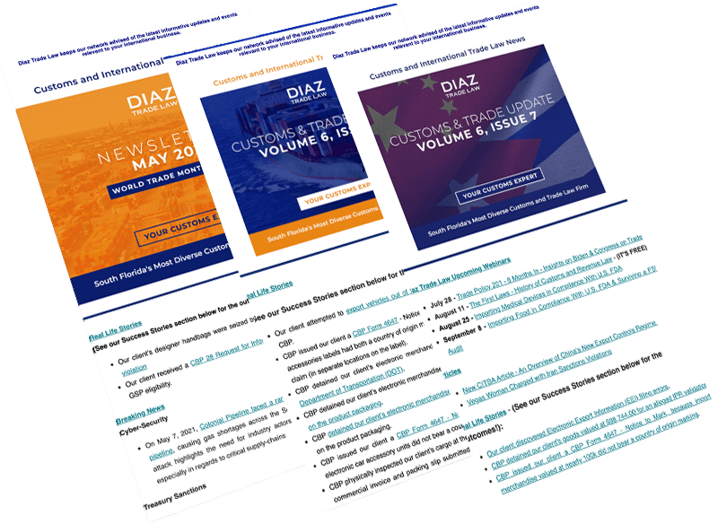 Diaz Trade Law Newsletter